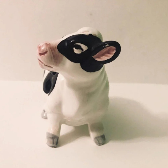 Vintage Ceramic Cow Sugar Bowl Container 4 Inch Long Figurine - Picture 2 of 14